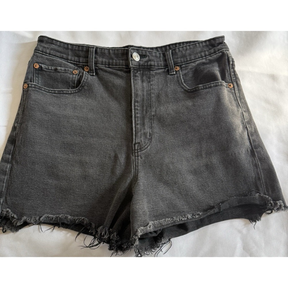 American Eagle Women's Raw Hem Black Shorts High-Rise Size 12